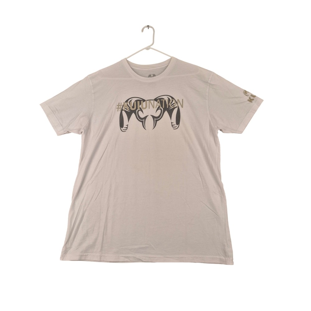 KUIU Mens #KUIUNATION Graphic Ram Logo T-Shirt White XL Short Sleeve Hunting